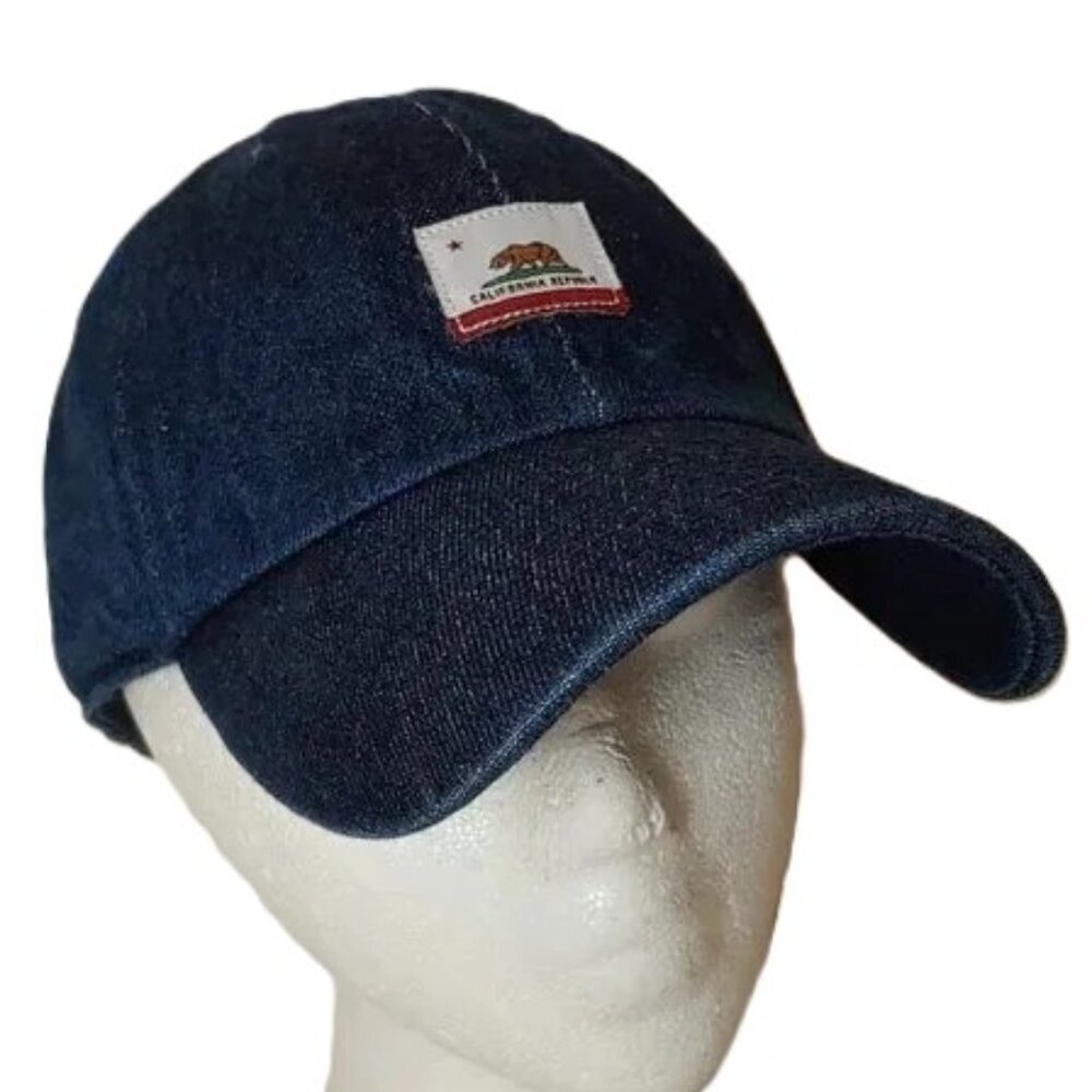 Vintage Denim Dad Hat California Flag Bear‎ Baseball Jean Adjustable Kbethos